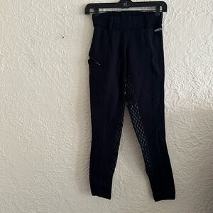 Kerrits Black Thermo Fusion Fleece Black Full Leg Zipper Pocket Riding Tights S